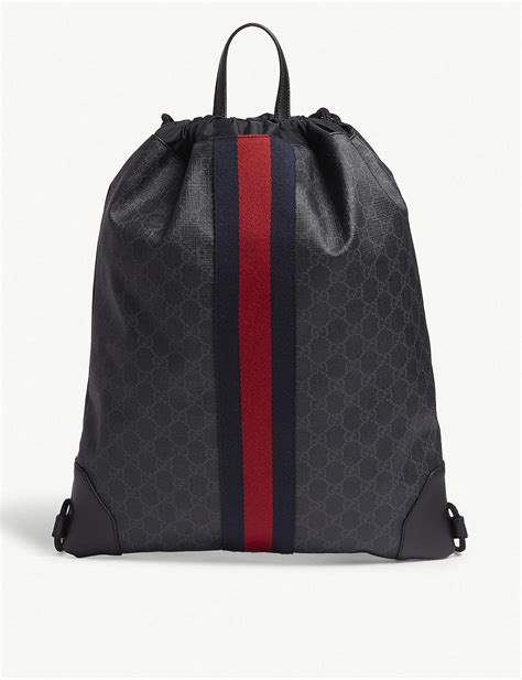 black and blue backpack gucci|drawstring backpack Gucci.